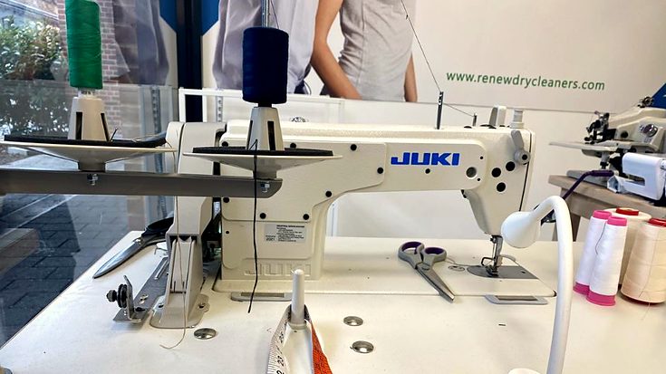 Our alterations bench, where the work in this price list is carried out